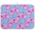 thumbnail image 1 of Seamless Bright Pattern with Pink Joysticks Dish Drying Mat Dish Drainer Rack Mats Water Absorbent Non-Slip Easy Clean Heat Resistant for Kitchen Counter, 1 of 8