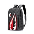 thumbnail image 1 of Cute Shark Kids School Backpack for Boys Girls, 15.7" Premium PU Leather Travel Laptop Backpacks Book Bag Hiking Camping Daypack, 1 of 8