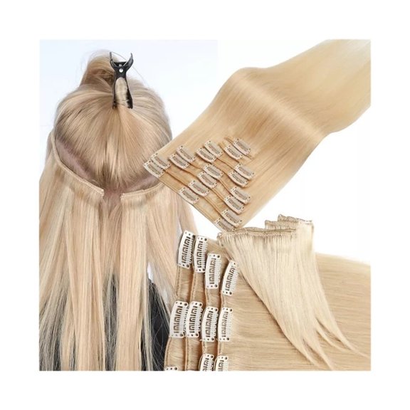 Seamless Clip In Human Hair Extensions Straight Clip In Hair Extension Human Hair 120G/Set
