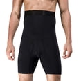thumbnail image 1 of Seamless Compression Shorts for Men High Waist Shapewear Breathable Support for Daily Training and Fitness, XL, Black, 1 of 3