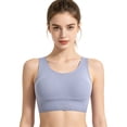 thumbnail image 1 of Seamless Compression Yoga Bra for Daily Casual Wear with Flat Shaping and Maximum Coverage Racerback Wireless Bust Support for Fitness and Workouts, 4XL, Blue, 1 of 4
