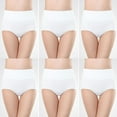 thumbnail image 1 of Seamless Cotton Underwear for Women Women's High Waist Cotton Panties Soft Breathable Briefs Stretch Briefs Seamless Women's Panties High Waisted Underwear for Women White L, 1 of 6