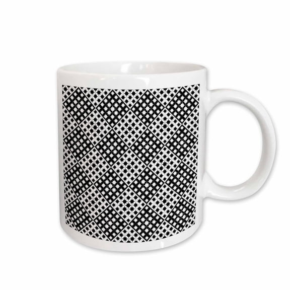 3drose, Seamless Curved Star Pattern Background - Abstract Vector Graphic, 15oz Mug