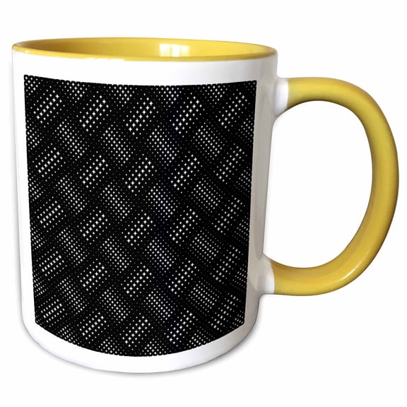 3drose, Seamless Curved Star Pattern Background - Abstract Vector Graphic, 15oz Two-tone Yellow Mug