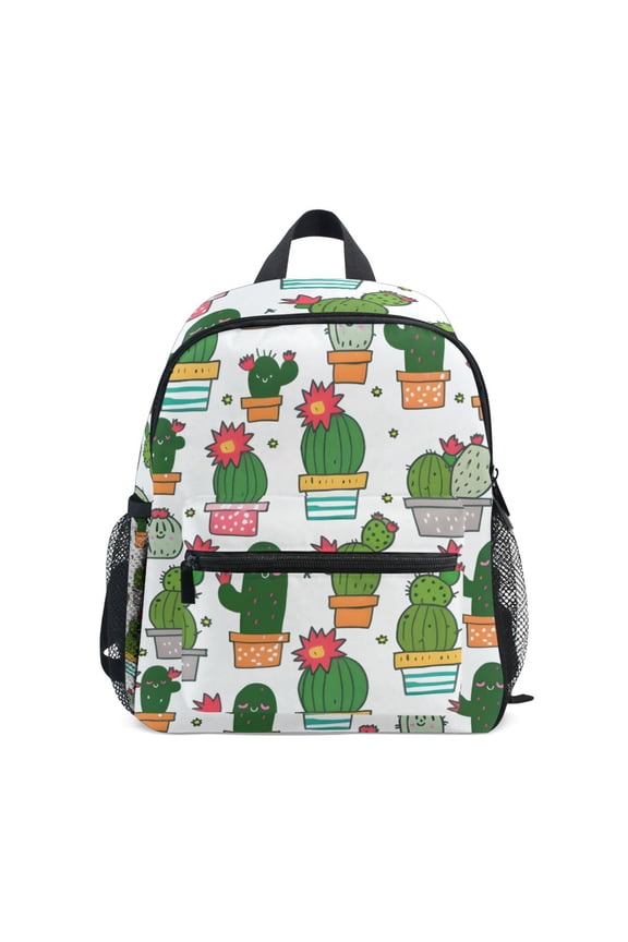 Seamless Cute Cactus Mini Backpack Cute Small Backpack with Chest Strap and Whistle Ages 3-8