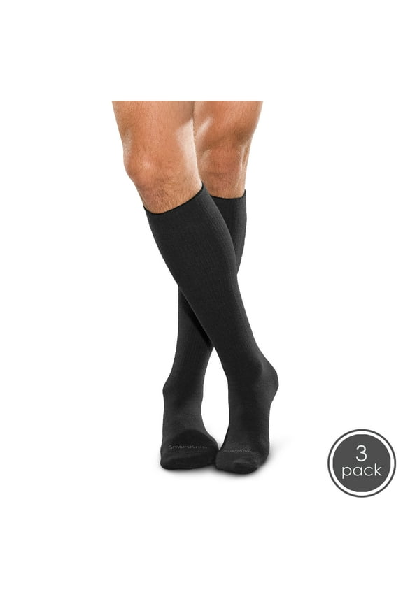 Seamless Diabetic Over-the-Calf Socks - 3 Pack, Black, Large
