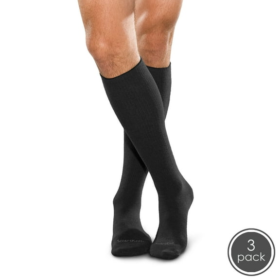 Seamless Diabetic Over-the-Calf Socks - 3 Pack, Black, X-Large