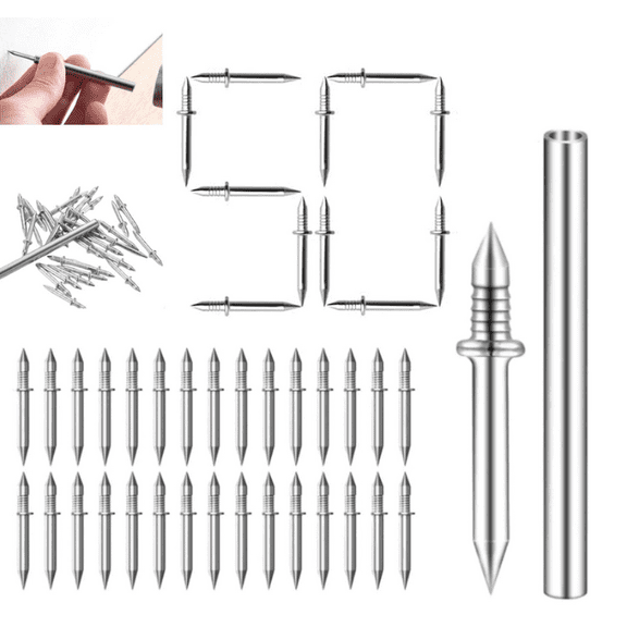 Seamless Double Headed Skirting Nails – Non-Marking 2-Sided Fasteners, Professional Hardware for Baseboard, Wood Trim & Wall Panel Installation 50PC