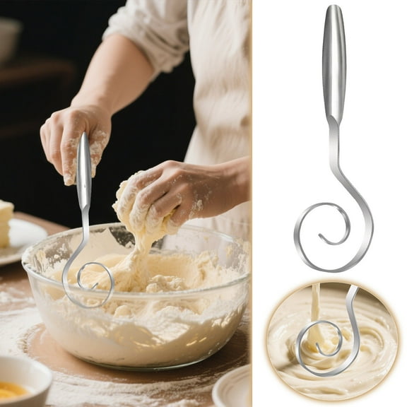 Seamless Dough Mixer - 2025 Easy To Clean Stainless Steel Bread Mixing Tool for Effortless Kitchen Preparation