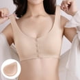 thumbnail image 1 of Seamless Front Closure Bra Soft Breathable Post Comfort For Prosthetic Wear, XL, Beige, 1 of 8