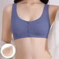 thumbnail image 1 of Seamless Front Closure Bra Soft Breathable Post Comfort For Prosthetic Wear, XXXL, Blue, 1 of 7