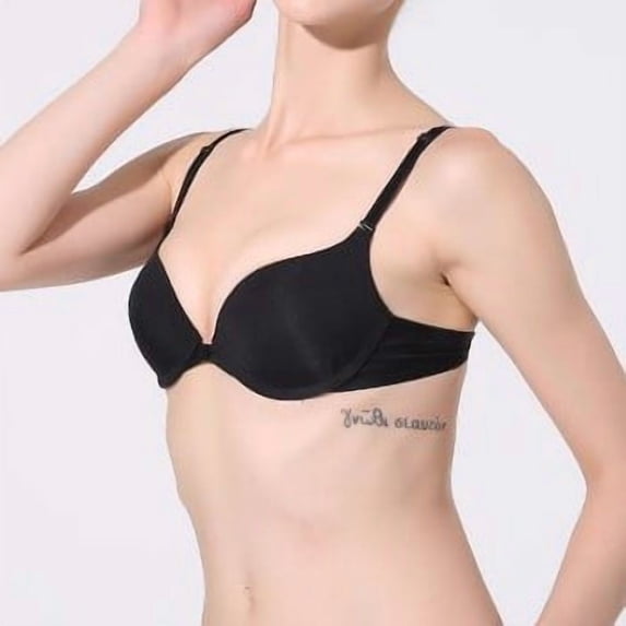 Seamless Front Closure Push Up Bra With Adjustable Straps For Women Comfortable Everyday Wear, C, Black