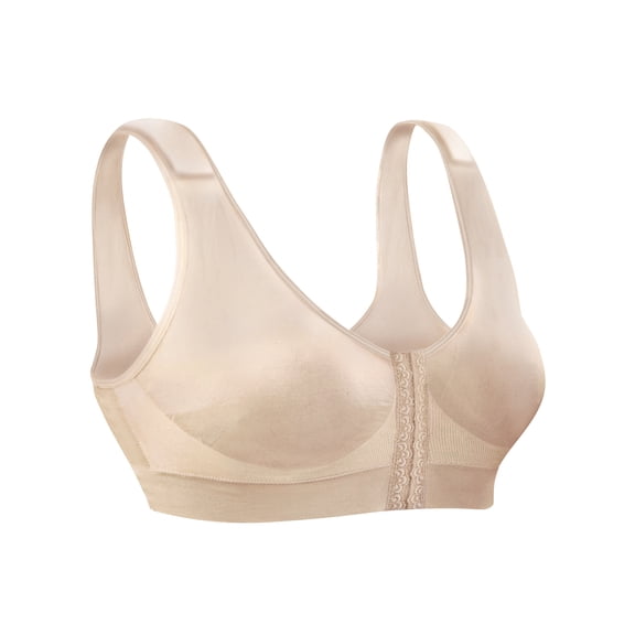 Seamless Front Hook Comfort Bra, Size 40 Nude