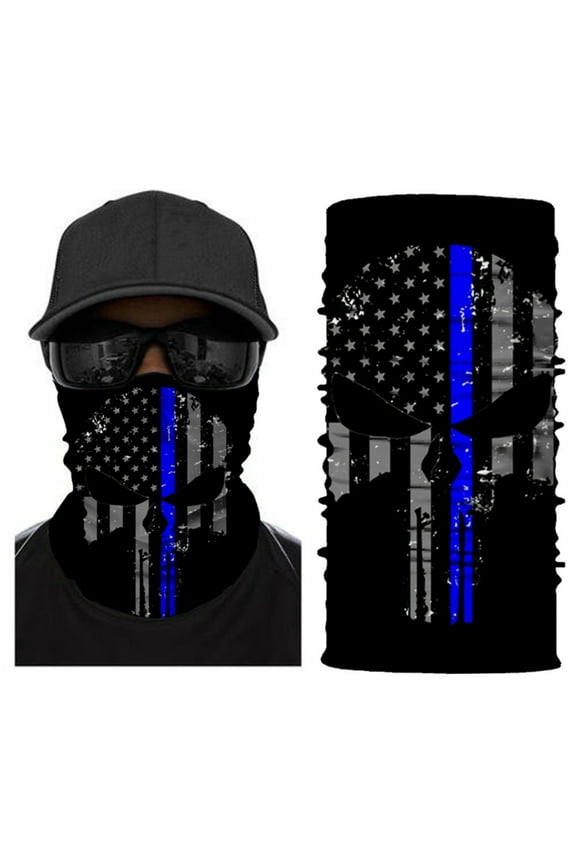 Seamless Full Face Tube Bandanas Multifunctional Headwear Mask Neck Gaiter, US Flag 2