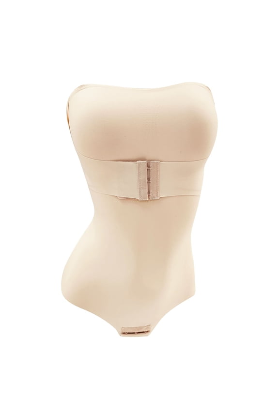 Seamless Full For Shapewear With Straps And Grip, Women's Corset Tube Bodysuit Push Up Tummy Control Top with Busk Crotch