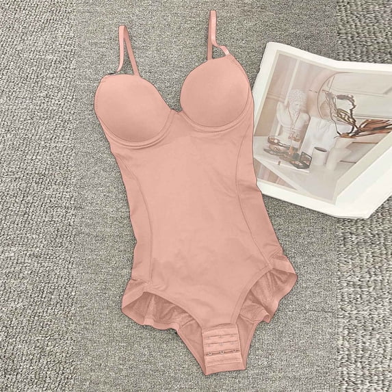 Seamless Full Shapewear Bodysuit with Built-In Bra for Everyday Comfort and Figure Enhancement Smooth Foundation Garment for Home Wear and Daily Use, XXXL, Hot Pink