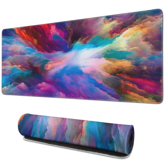 Seamless Gaming Experience with Galaxy Design Mouse Pad - Large Non-Slip Desk Mat with Stitched Edges, Perfect for Keyboard & Mouse - 31.5x11.8 inches