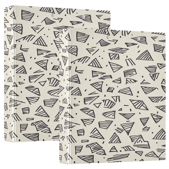 Seamless Geometric Pattern 12.4x10.6in PVC Round Ring Binder, D-Ring 3-Hole, Metal Clip, 200 Sheets