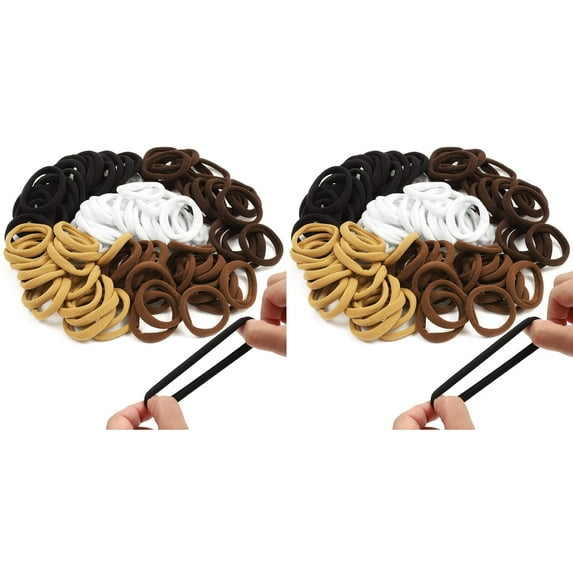 Seamless Hair Ties Bulk High Elastic Bands No Crease Metal Ponytail Holder Accessories Women Girls 5 Colors Brown White Black 2PCS Large Satin Hair Bonnet for Braids Mens Hair Ties Hair Bonnet for