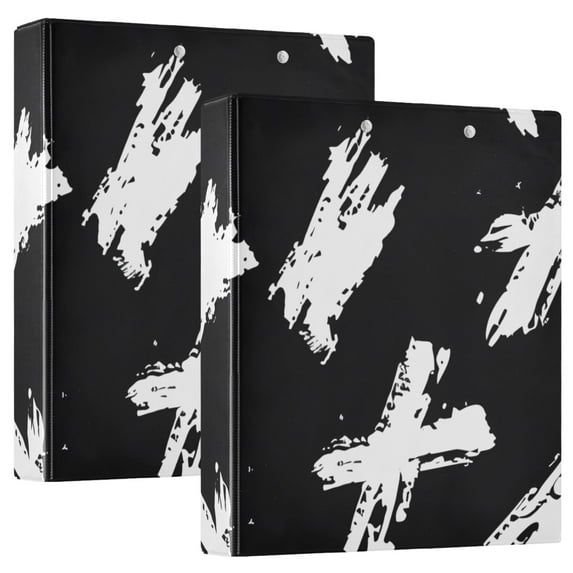 Seamless Hand Drawn Pattern Dot Art 3 Ring Binders 1.5 inch Hardcover File Folders with Interior Pockets A4 Size Organizer for School Office Hospital Set of 2