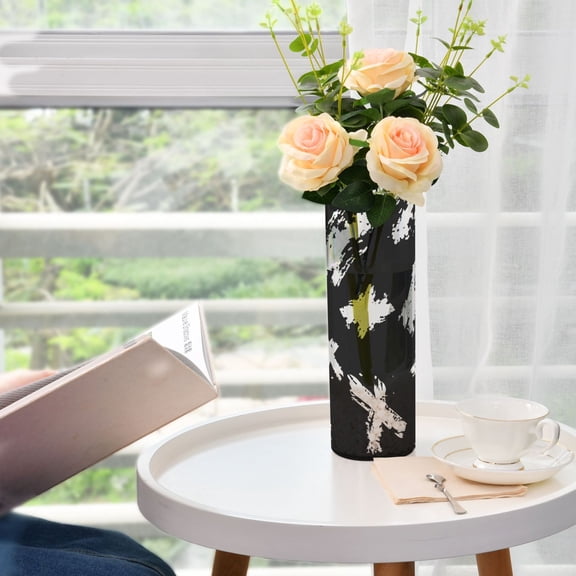 Seamless Hand Drawn Pattern Dot Art Vases for Flowers Modern Decorative Vase Home Decor for Bedroom Kitchen Living Room Centerpieces