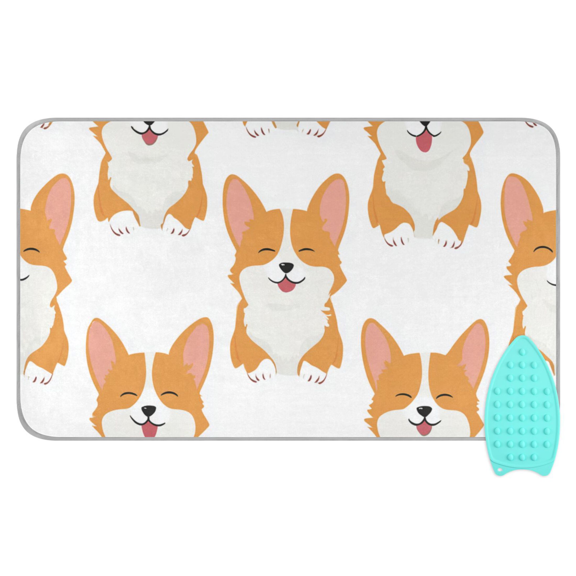 Seamless Happy Dogs Cartoon Ironing Mat Blanket Portable Travel Ironing Pad Heat Resistant Pad 47.2" x 27.6”