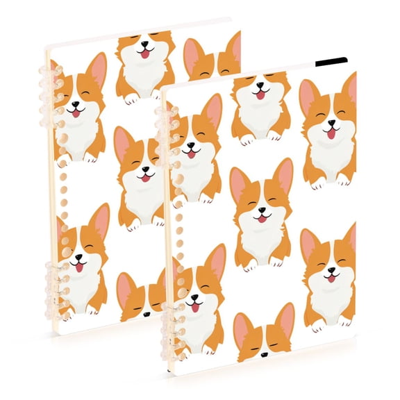 Seamless Happy Dogs Cartoon Notebook Detachable Coil Notebook Diary Plan Book A5 Size 60 Pages 1 Pack