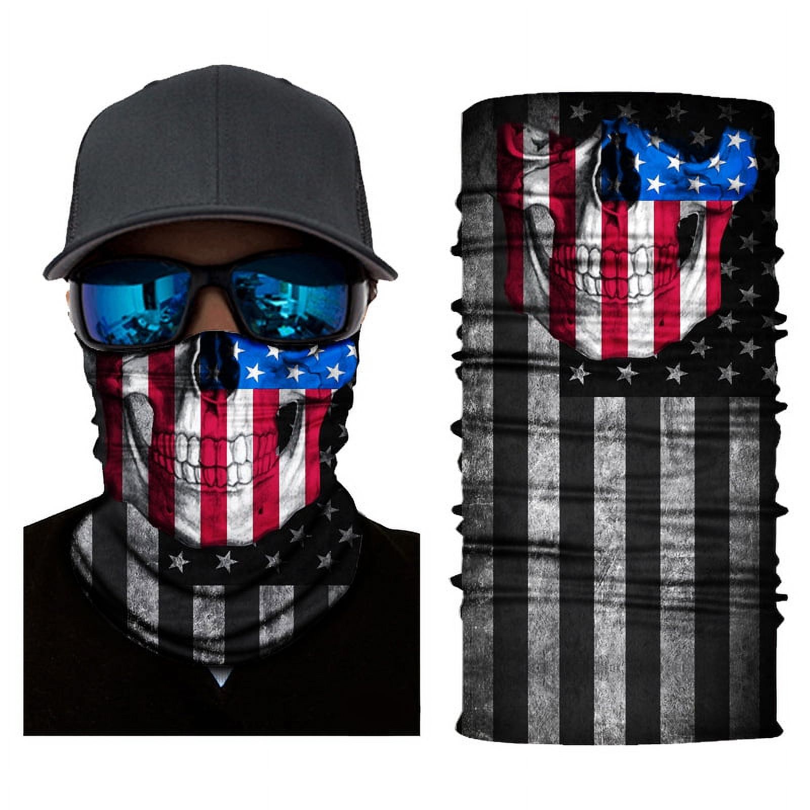 Seamless Headband Camo Bandana Skull Face Mask Motorcycle Skeleton Neck