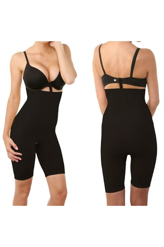 Seamless High Waist Cincher Long Leg Shaper, Firm Control Flatten Tummy, Fullness Women Thigh Slimmer