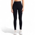 thumbnail image 1 of Seamless High Waist Compression Leggings - Medium, Black, 1 of 6