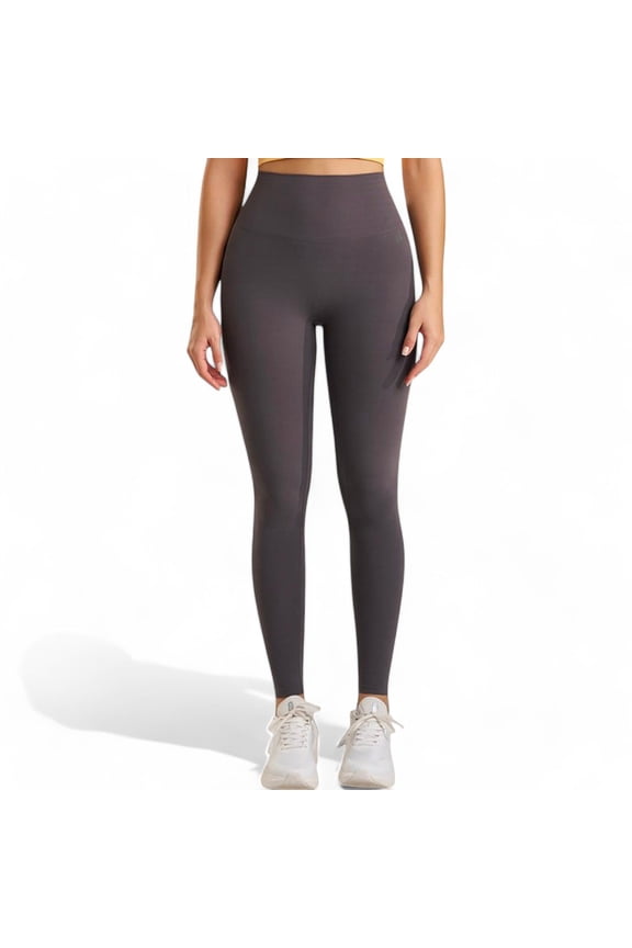 Seamless High Waist Compression Leggings for Activewear - Medium, Gray