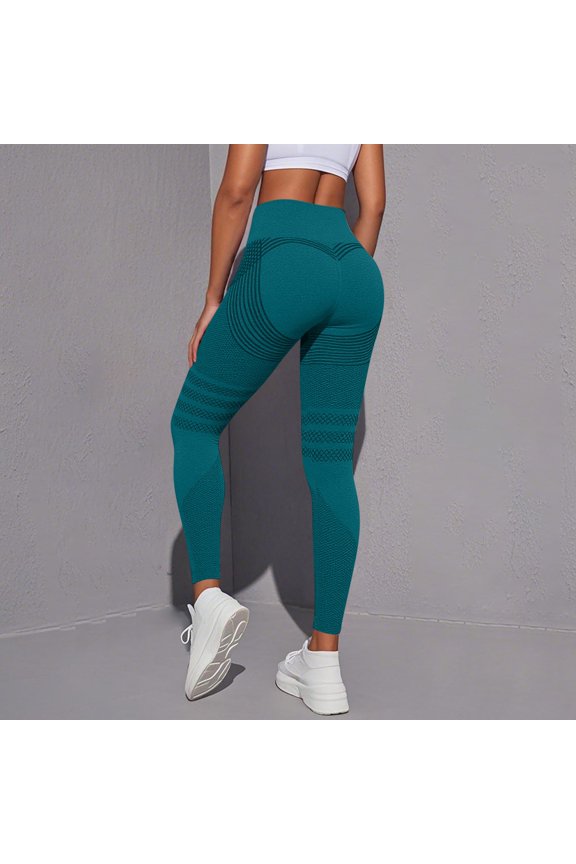 Seamless High Waist Workout Leggings, Lifting Yoga Pants For Fitness, Tummy Control Compression Pants, Peach Shaping Athletic Tights, Running & Gym Bottoms