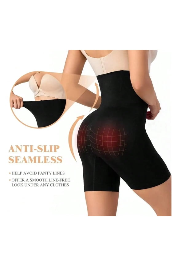 Seamless High Waisted Shaping Training Pants, Suitable for Women, Hip Control and Mid Thigh Shaping Shorts