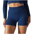 thumbnail image 1 of Seamless High Waisted Shorts for Women Smile Contour Biker Shorts Gym Yoga Workout Navy,S, 1 of 6