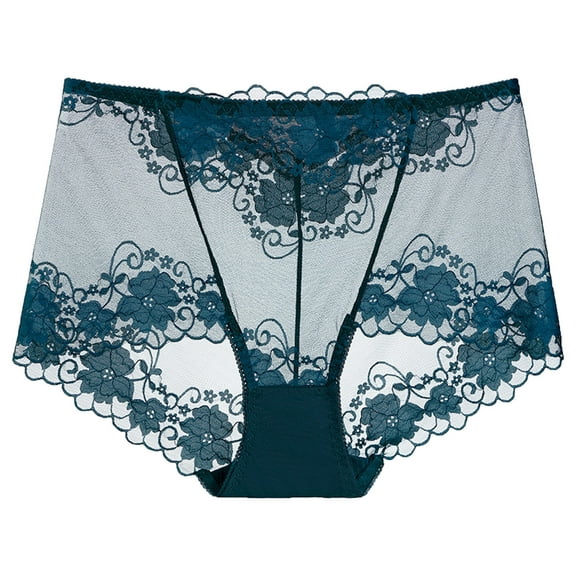 Seamless High Waisted Thong Panty With Lace Jacquard For Women Underwear See Through Panties