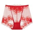 thumbnail image 1 of Seamless High Waisted Thong Panty With Lace Jacquard For Women Underwear See Through Panties, 1 of 2