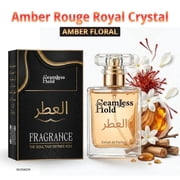 Seamless Hold Amber Rouge Royal Crystal Saffron Jasmine Amberwood Cedar Perfume for Men and Women Parfum | Inspired Luxury Fragrance | Long-Lasting Scent - 1 oz 30 ml