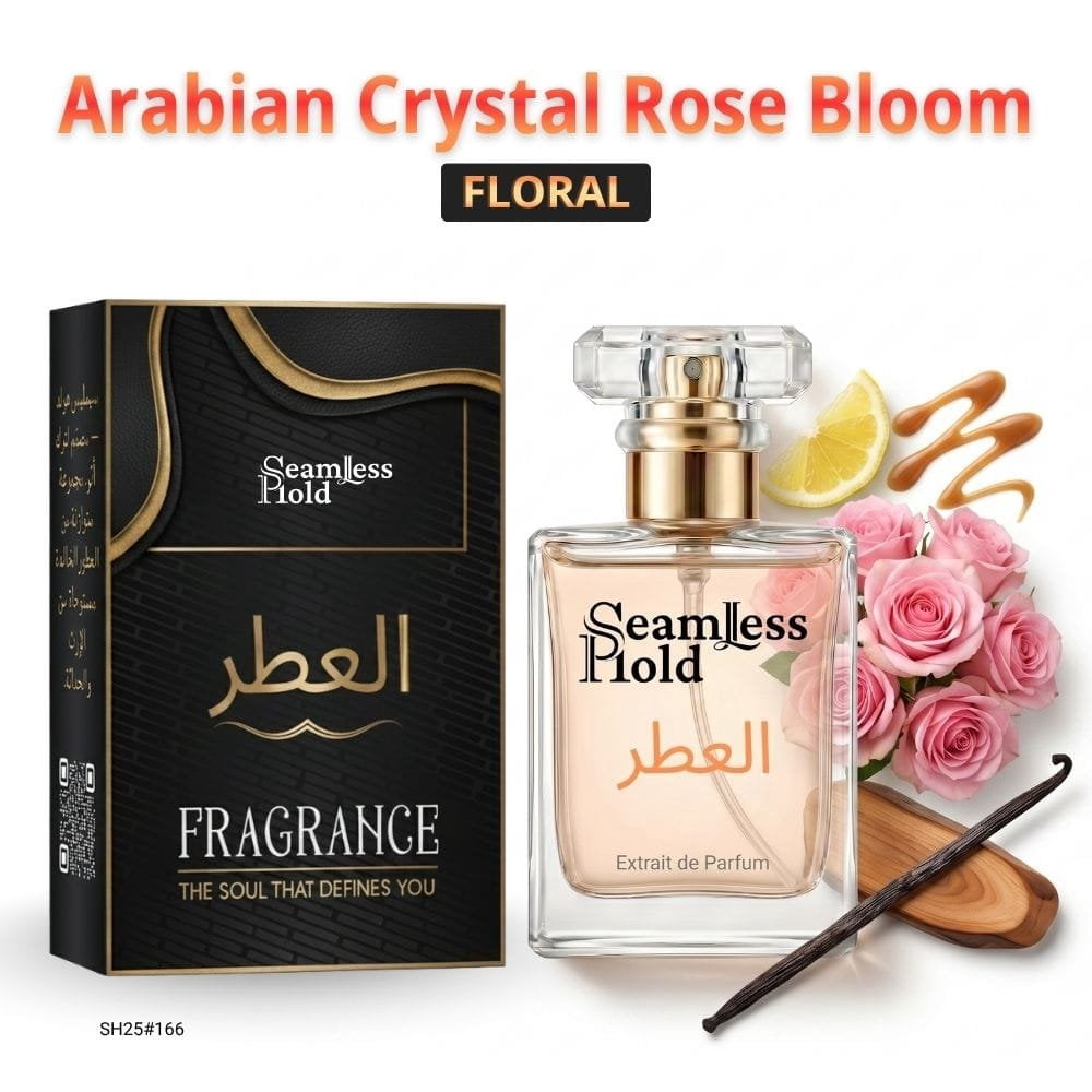 Seamless Hold Arabian Crystal Rose Bloom Rose Caramel Vanilla Musk Perfume for Women Parfum | Inspired Luxury Fragrance | Long-Lasting Scent - 1 oz (30 ml)