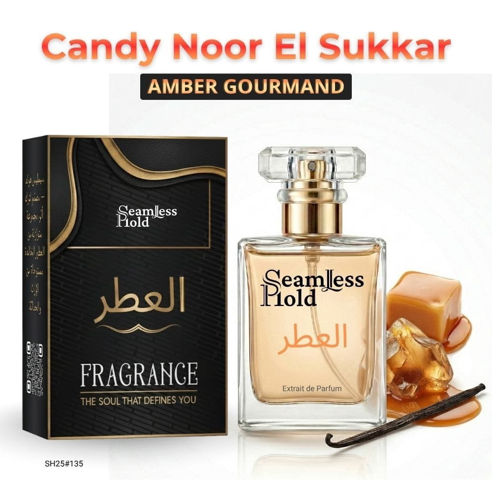 Seamless Hold Candy Noor El Sukkar Caramel Vanilla Musk Perfume for Women Parfum | Inspired Luxury Fragrance | Long-Lasting Scent - 1 oz (30 ml)