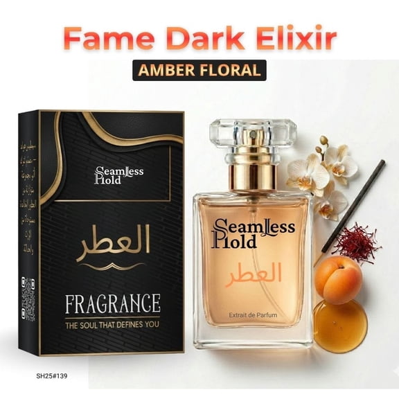 Seamless Hold Fame Dark Elixir Honey Apricot Floral Amber Perfume for Women Parfum | Inspired Luxury Fragrance | Long-Lasting Scent - 1 oz (30 ml)