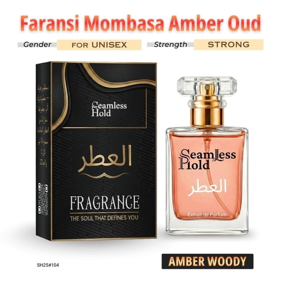 Seamless Hold Faransi Mombasa Amber Oud Coconut Spice Perfume for Women & Men Parfum | Long-Lasting Oil-Based Luxury Fragrance Inspired by Arabic Perfumery - 3.4 oz (100 ml)