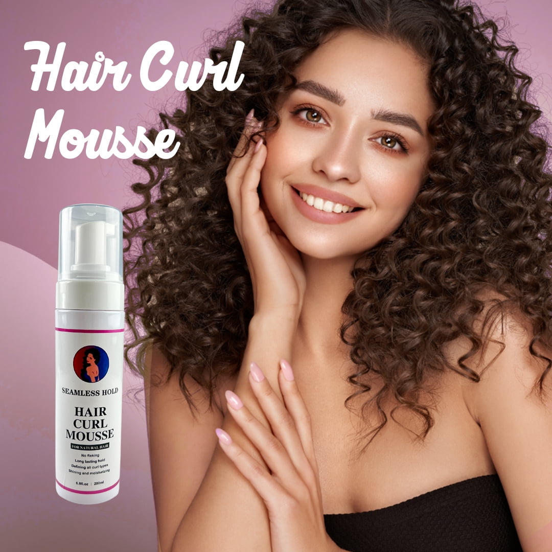 Seamless Hold Hair Curl Mousse Natural Hair No Flaking, Shining and Moisturizing - 200mL/6.8 fl.oz