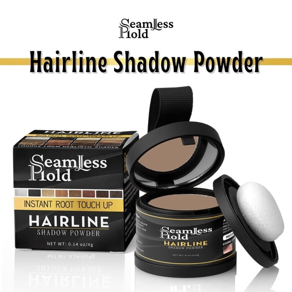 Seamless Hold Hairline Shadow Powder - Waterproof Hairline Shadow for Instant Coverage, Root Concealer Powder, Fills Thinning Hair for Women and Men, Root Touch Up Hair Powder (Brown)