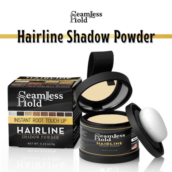 Seamless Hold Hairline Shadow Powder - Waterproof Hairline Shadow for Instant Coverage, Root Concealer Powder, Fills Thinning Hair for Women and Men, Root Touch Up Hair Powder (Light Blonde)