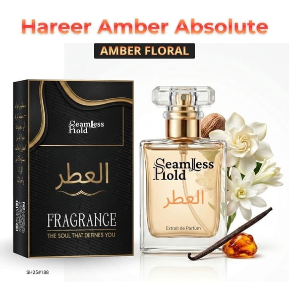 Seamless Hold Hareer Amber Absolute White Floral Vanilla Amber Perfume for Women Parfum | Inspired Luxury Fragrance | Long-Lasting Scent - 3.4 oz (100 ml)