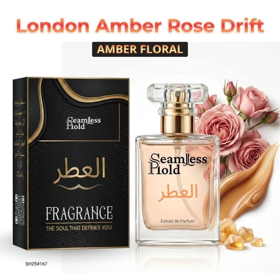 Seamless Hold London Amber Rose Drift Amber Oud Perfume for Women and Men Parfum | Inspired Luxury Fragrance | Long-Lasting Scent - 1.7 oz (50 ml)