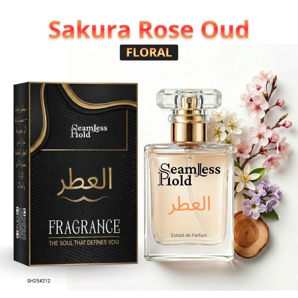Seamless Hold Sakura Rose Oud Cherry Blossom Floral Musk Perfume for Women Parfum | Inspired Luxury Fragrance | Long-Lasting Scent - 1 oz (30 ml)