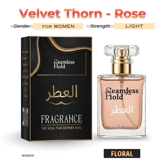 Seamless Hold Velvet Thorn Rose Perfume for Women Parfum | Long-Lasting Oil-Based Arabic Luxury Floral Single Notes Fragrance | Inspired Custom Blend - 1 oz (30 ml)