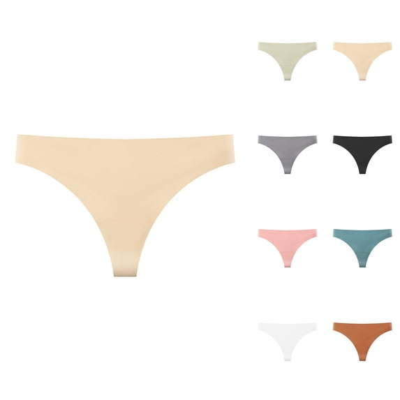 Seamless Ice Silk Bikini Underwear For Women Low Waist Comfortable Breathable Pure Bottom Crotch For Girls Thong