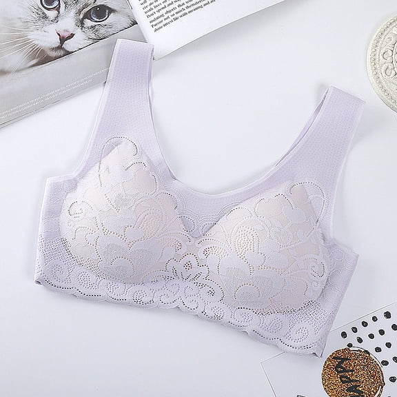 Seamless Ice Silk Racerback Sports Bra For Women Plus Size No Underwire Push Up Workout Bralette Lace Design